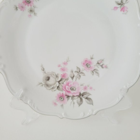 Tirschenreuth Picardy Elegant Pink & Silver Floral Dinner Plate, Bavaria Germany - Picture 2 of 9